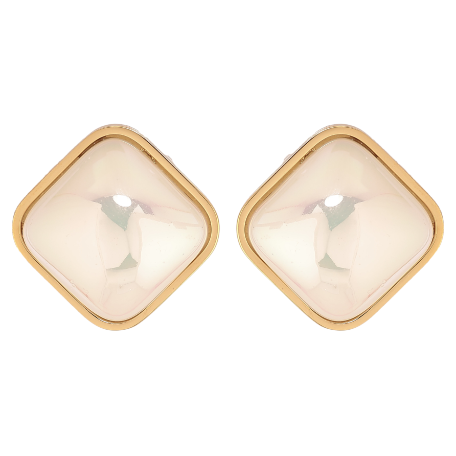 Сережки Xuping TTM Stainless Steel колір 14К пусети "Перламутрові ромби" 20х20мм фото №1