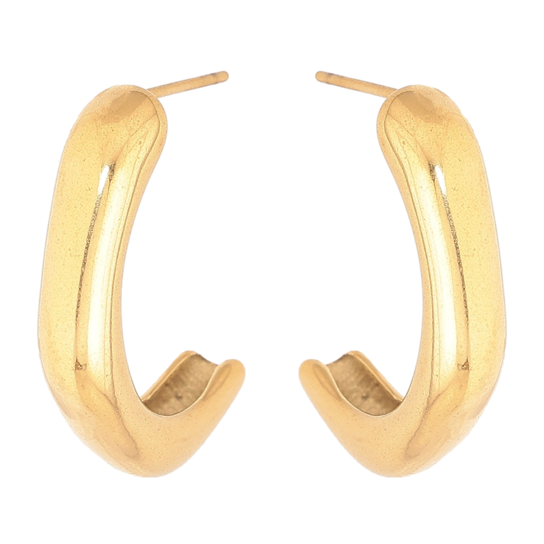 Серьги Xuping TTM Stainless Steel цвет 14К пусеты "Дуги" фото №5