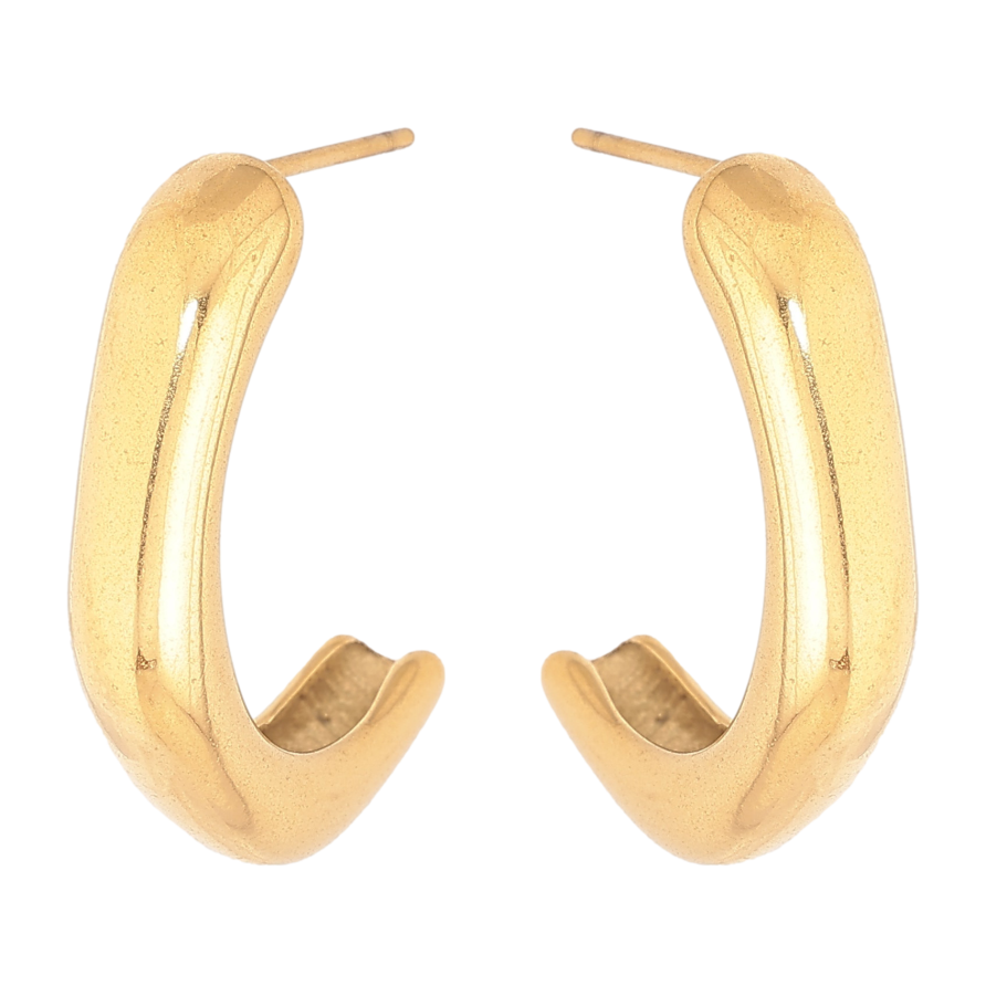 Серьги Xuping TTM Stainless Steel цвет 14К пусеты "Дуги" фото №1