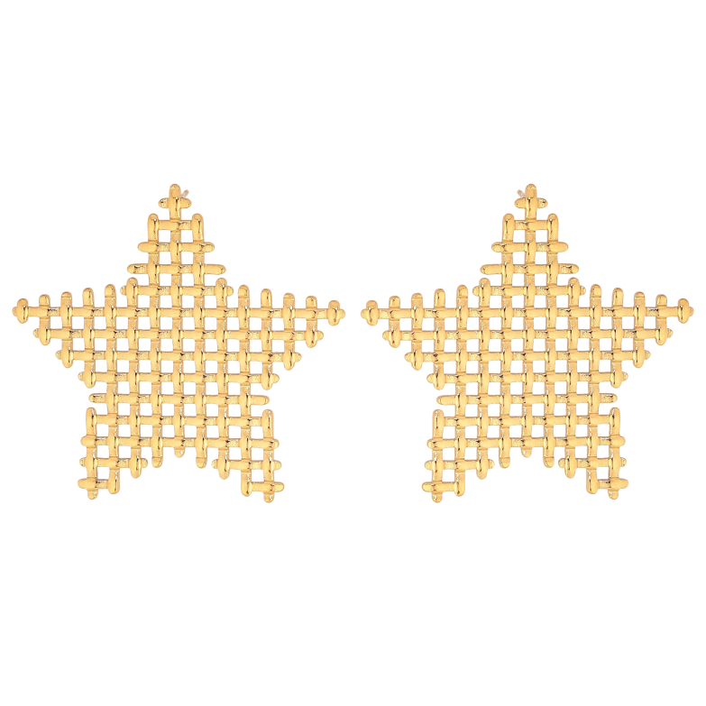 Сережки Xuping TTM Stainless Steel колір 14К пусети "Зірки" фото №15