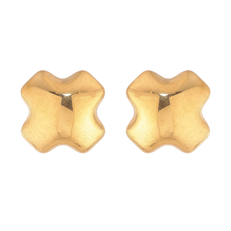 Сережки Xuping TTM Stainless Steel колір 14К пусети "Хрестики" фото №2 Сережки Xuping TTM Stainless Steel колір 14К пусети "Хрестики" фото №2