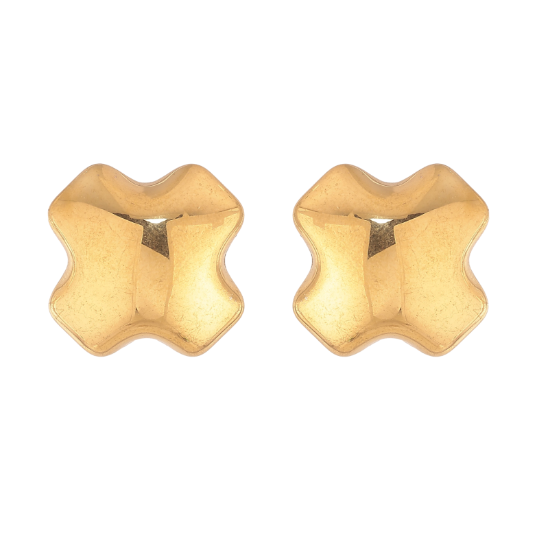 Сережки Xuping TTM Stainless Steel колір 14К пусети "Хрестики" фото №1