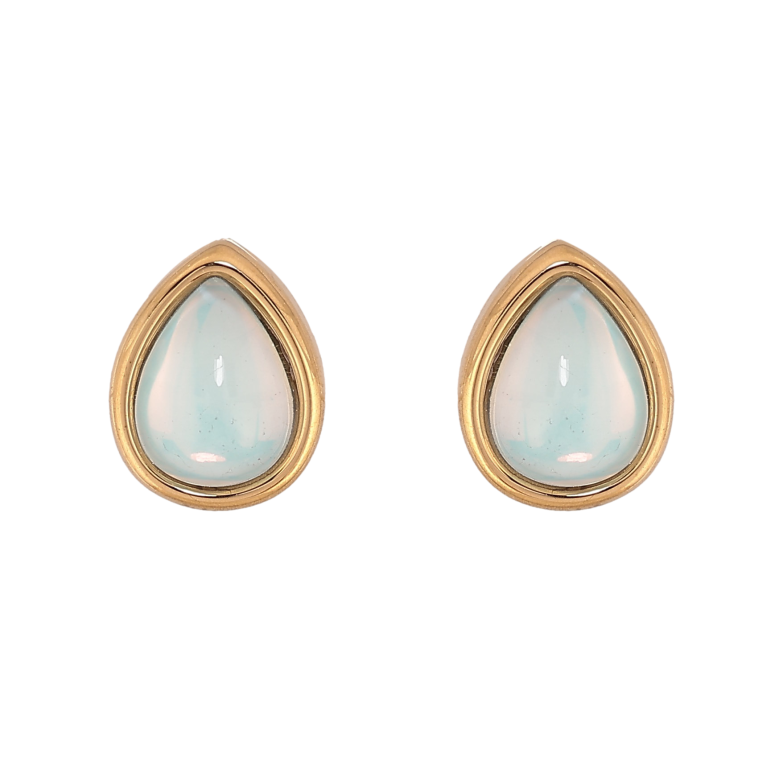 Сережки Xuping TTM Stainless Steel колір 14К пусети "Блакитні крапельки" фото №1