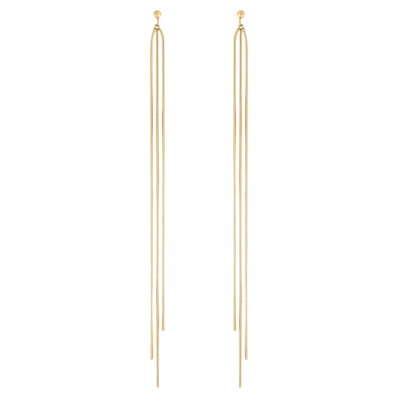 Серьги Xuping TTM Stainless Steel цвет 14К пусеты подвески из цепочек фото №1