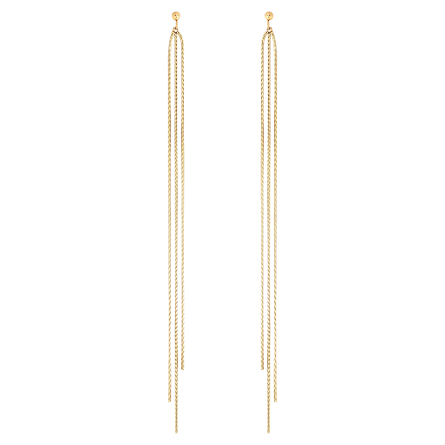 Сережки Xuping TTM Stainless Steel колір 14К пусети підвіски з ланцюжків фото №1