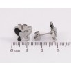 Сережки Xuping TTM Stainless Steel колір Родій пусети "Метелики з чорними вставками та кристалами" фото №2