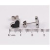 Сережки Xuping TTM Stainless Steel колір Родій пусети "Сердечки з чорними вставками" фото №2