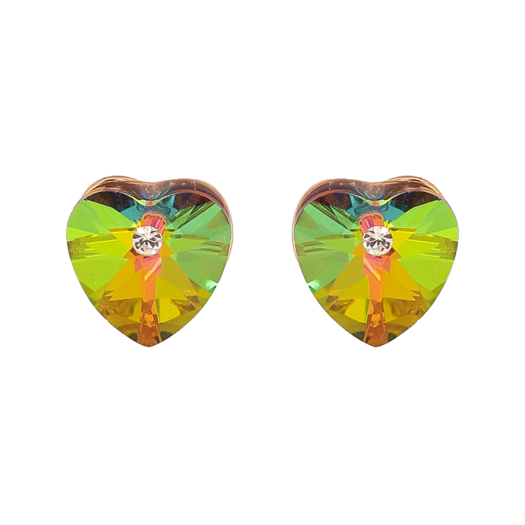 Сережки Xuping колір 18K з кристалами Swarovski пусети "Сердечка Vitrail Medium" фото №10 Сережки Xuping колір 18K з кристалами Swarovski пусети "Сердечка Vitrail Medium" фото №10