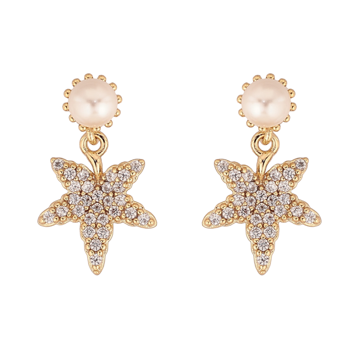 Сережки Xuping колір Позолота 14K пусети "Листочки" фото №2