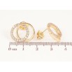 Сережки Xuping колір Позолота 14K пусети "Колечка з кристалами" фото №2