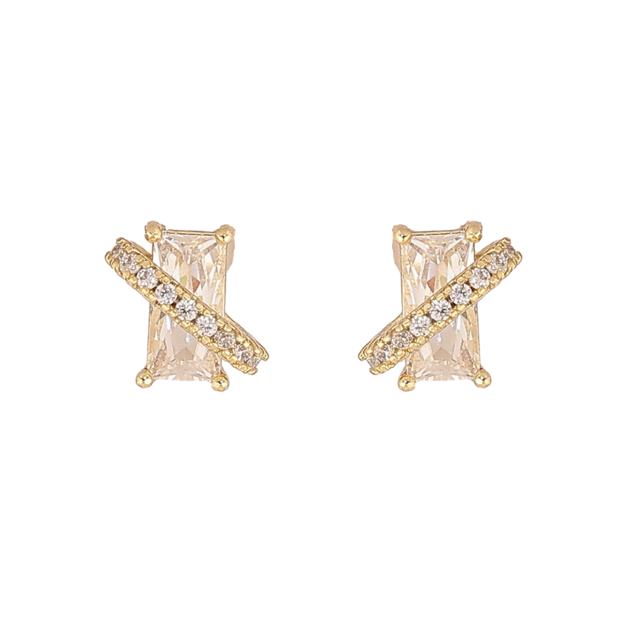 Сережки Xuping колір Позолота 14K пусети "Кристали"  фото №1