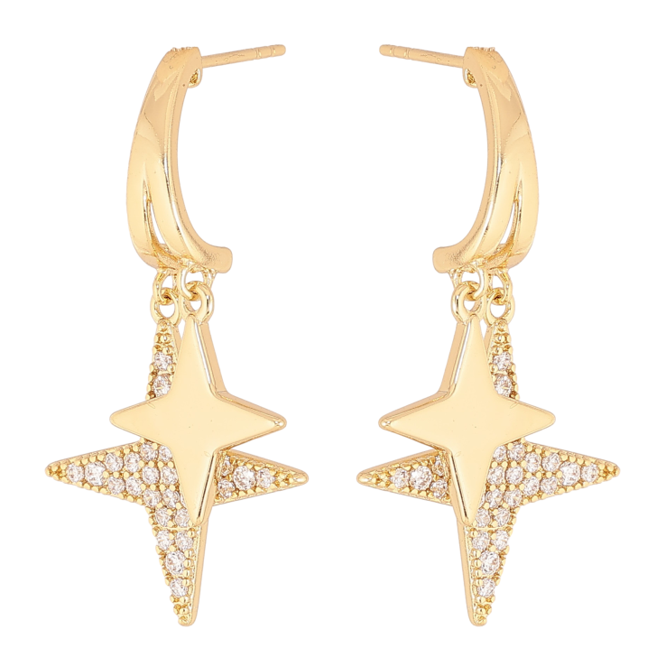 Сережки Xuping колір Позолота 14K пусети "Підвіски зірки з кристалами" фото №16