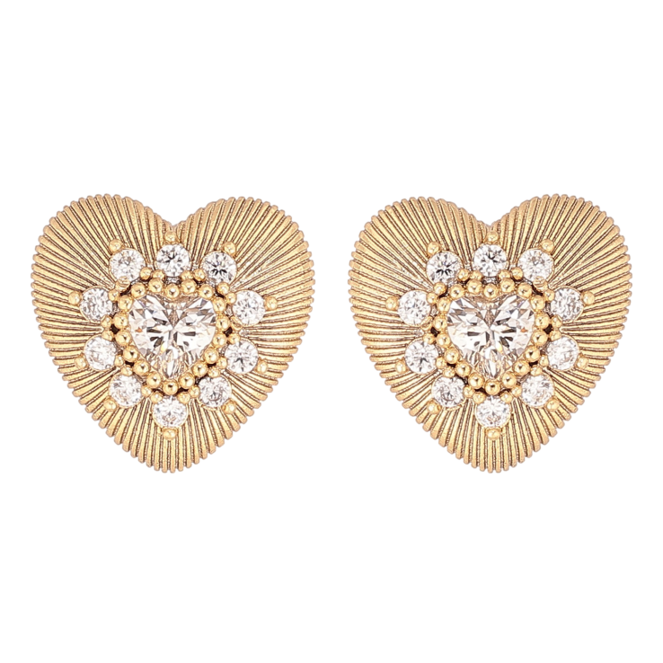 Сережки Xuping колір Позолота 14K пусети "Сердечка з кристалами" фото №18