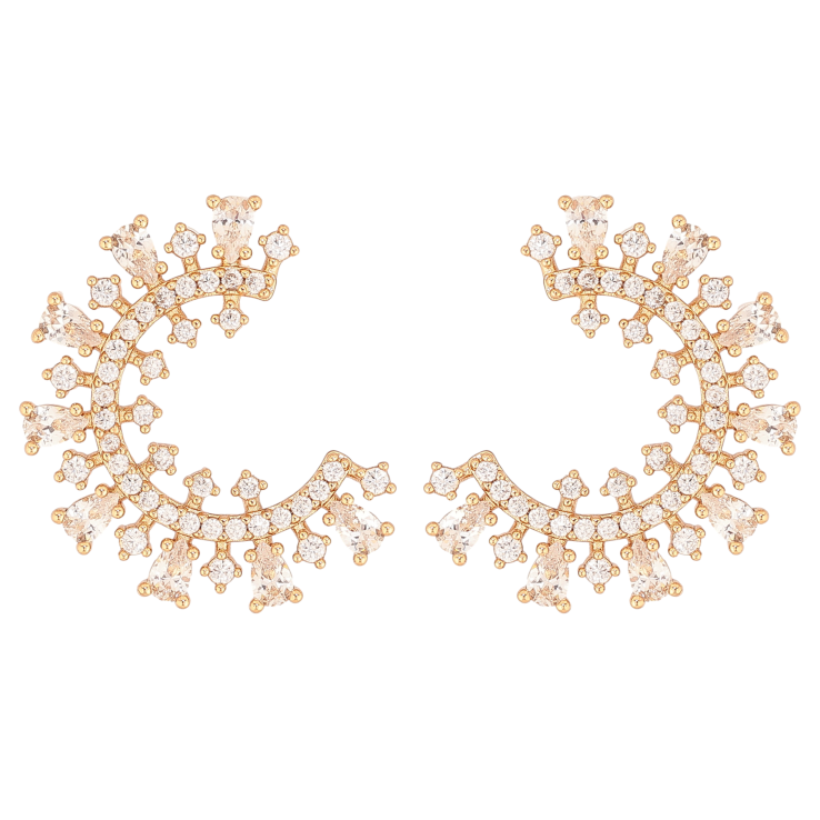 Сережки Xuping колір Позолота 18К пусети "Інкрустація кристалами" фото №14