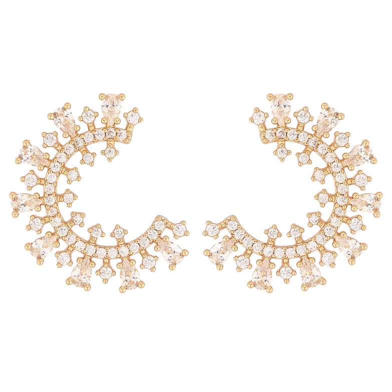 Сережки Xuping колір Позолота 18К пусети "Інкрустація кристалами" фото №15