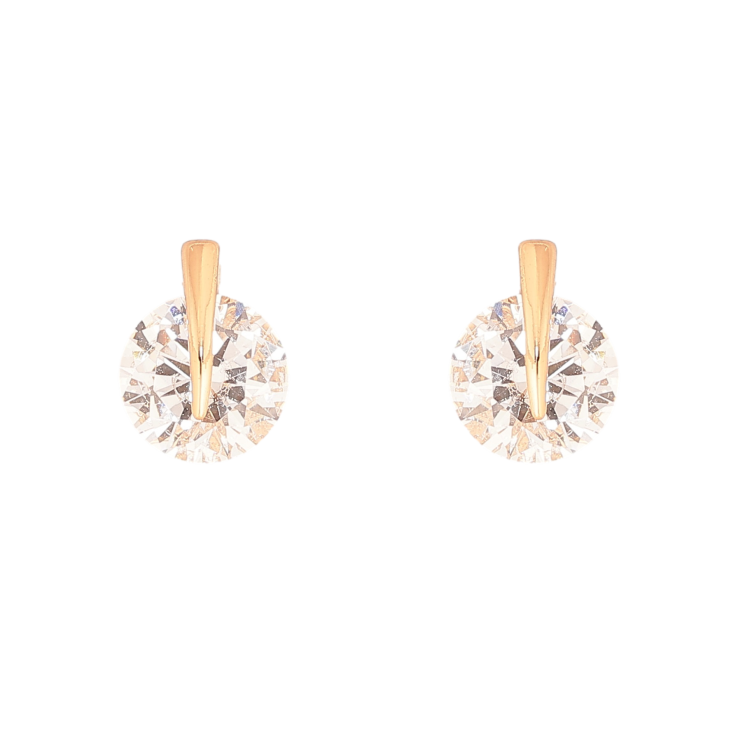 Серьги Xuping цвет Позолота 18К пусеты "Кристаллы" фото №4