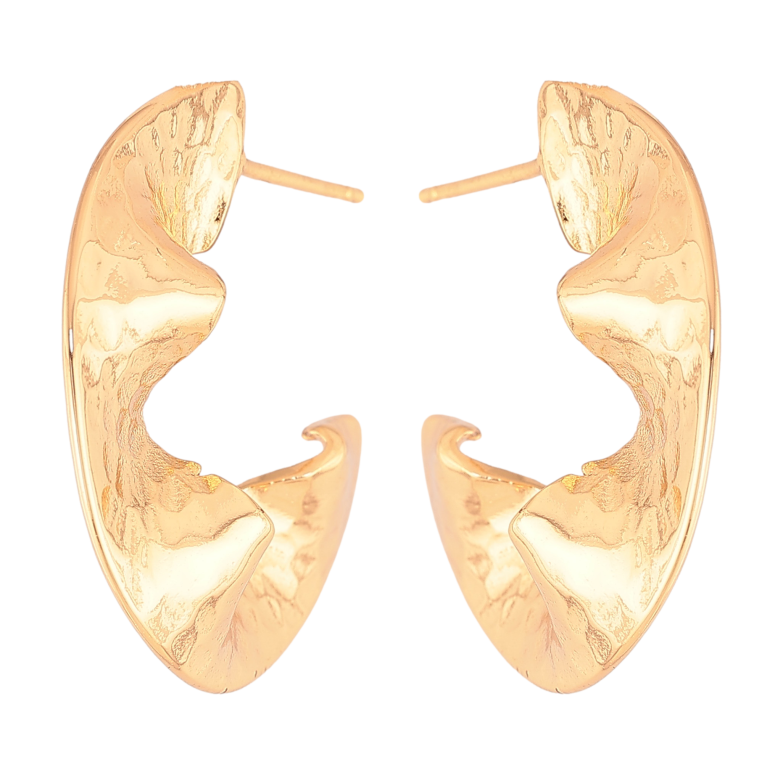 Серьги Xuping цвет Позолота 18К пусеты "Декоративные дуги" фото №1