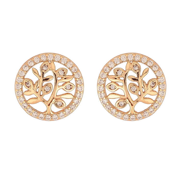 Серьги Xuping цвет Позолота 18К пусеты "Древо жизни с кристаллами" фото №20