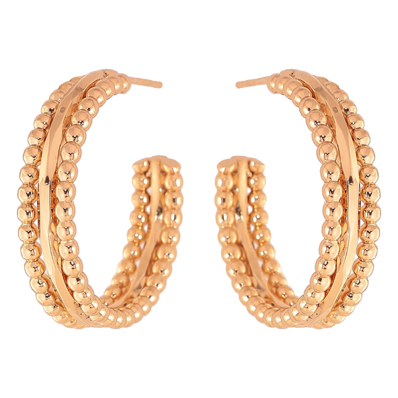 Серьги Xuping цвет Позолота 18К пусеты "Декоративный узор" фото №1