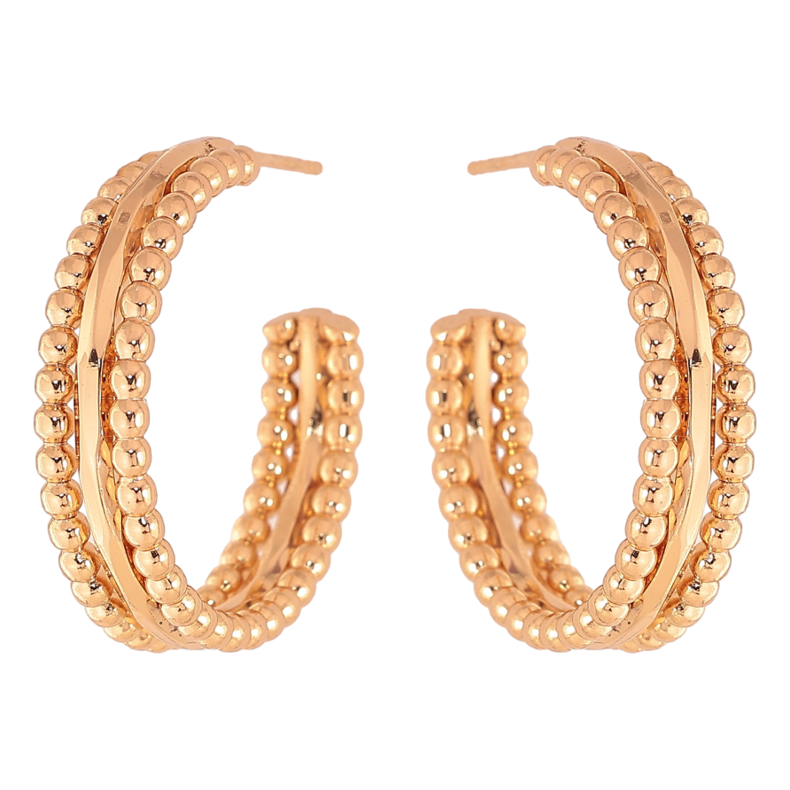 Серьги Xuping цвет Позолота 18К пусеты "Декоративный узор" фото №1