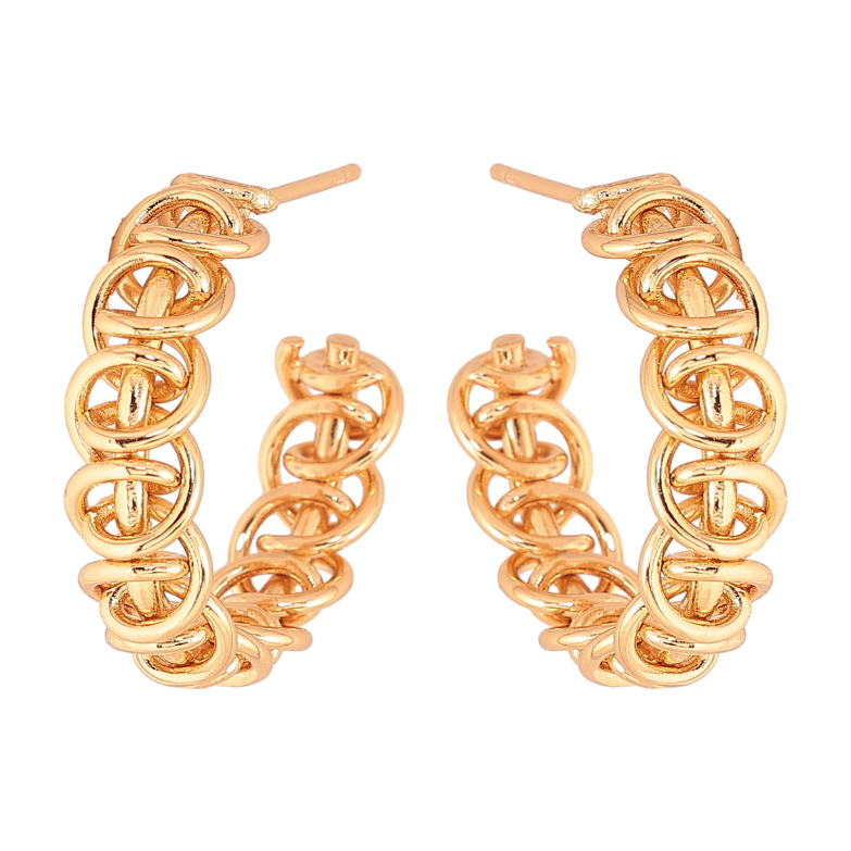 Серьги Xuping цвет Позолота 18К пусеты "Декоративные дуги" фото №1