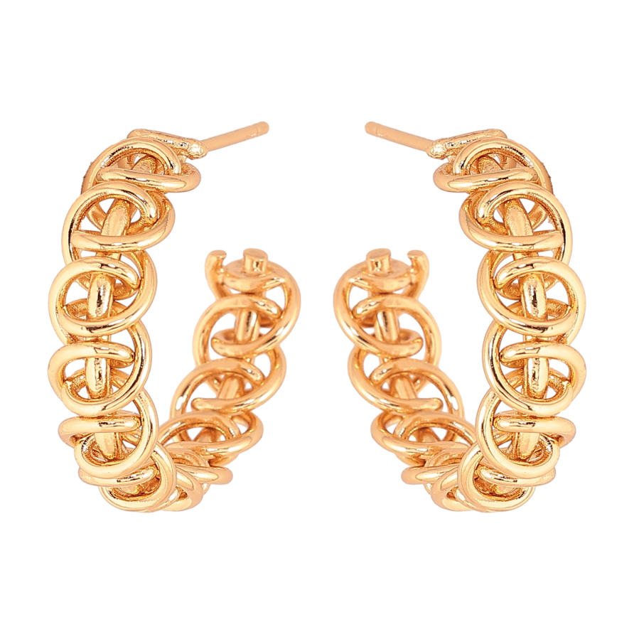 Серьги Xuping цвет Позолота 18К пусеты "Декоративные дуги" фото №1