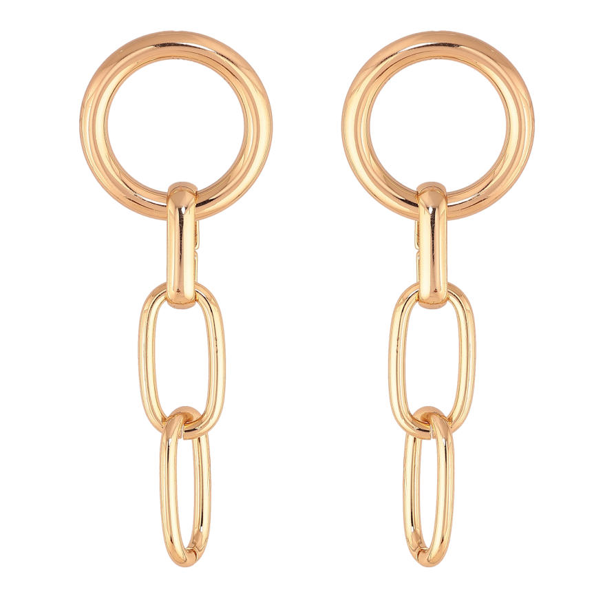 Серьги Xuping цвет Позолота 18К пусеты "Подвески цепочки" фото №1