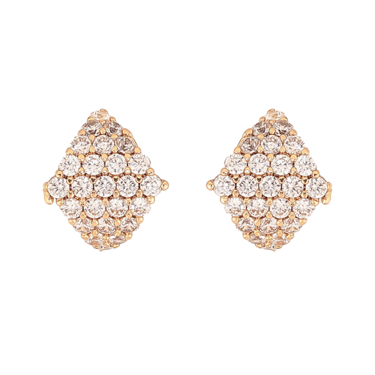 Серьги Xuping цвет Позолота 18К пусеты "Ромбы с инкрустацией кристаллами" фото №22