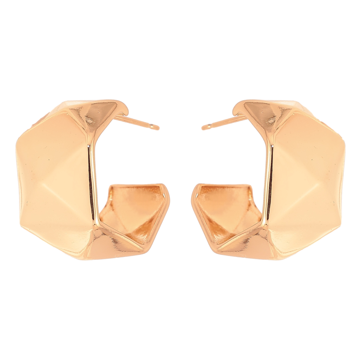 Серьги Xuping цвет Позолота 18К пусеты "Широкие дуги" фото №20