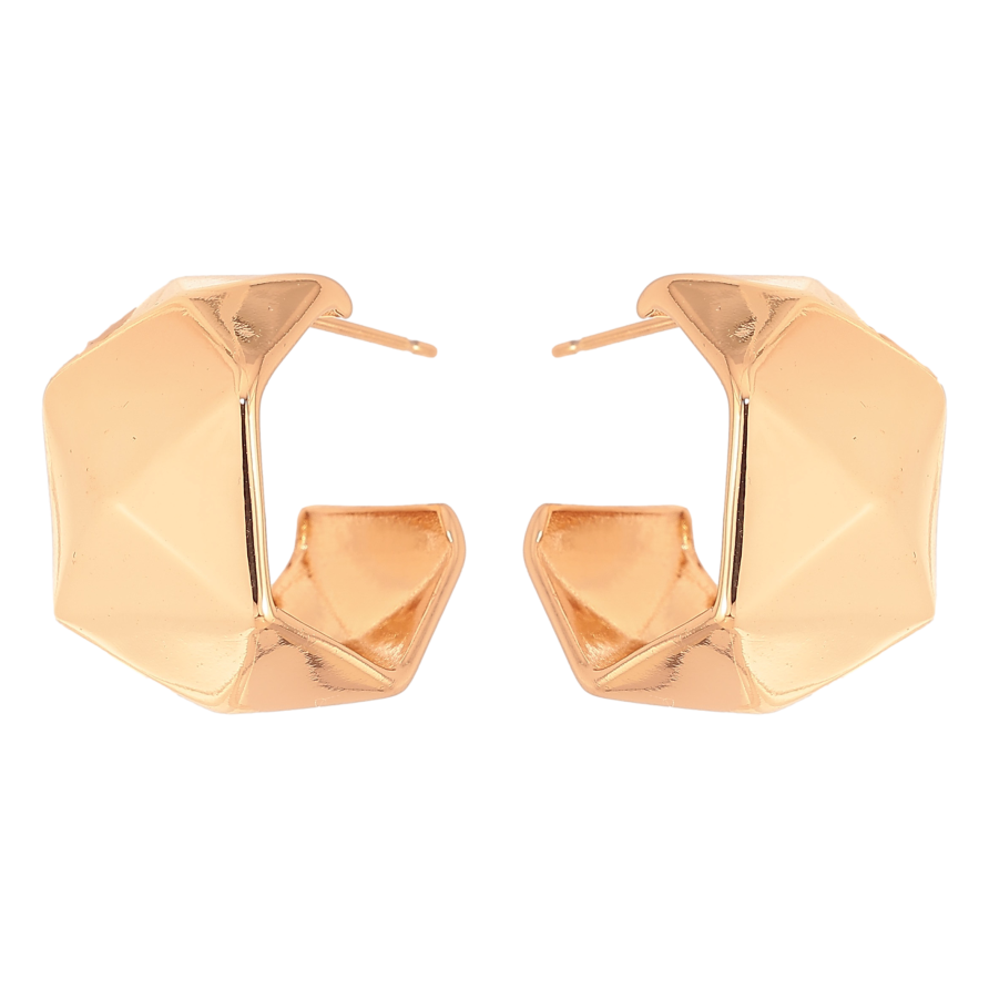 Серьги Xuping цвет Позолота 18К пусеты "Широкие дуги" фото №1