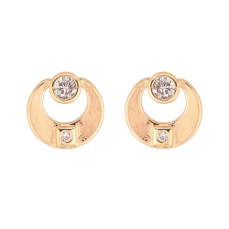 Серьги Xuping цвет Позолота 18К пусеты "Узор с кристаллами" фото №17