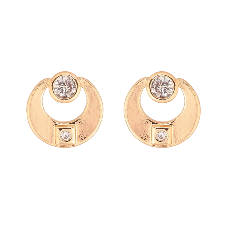 Серьги Xuping цвет Позолота 18К пусеты "Узор с кристаллами" фото №21