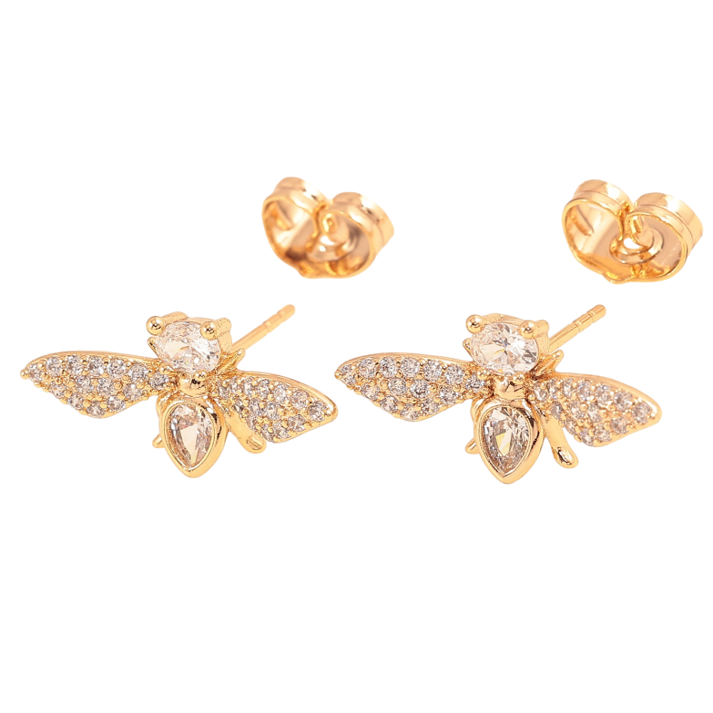 Сережки Xuping колір Позолота 18К пусети "Кристальні мушки" фото №19