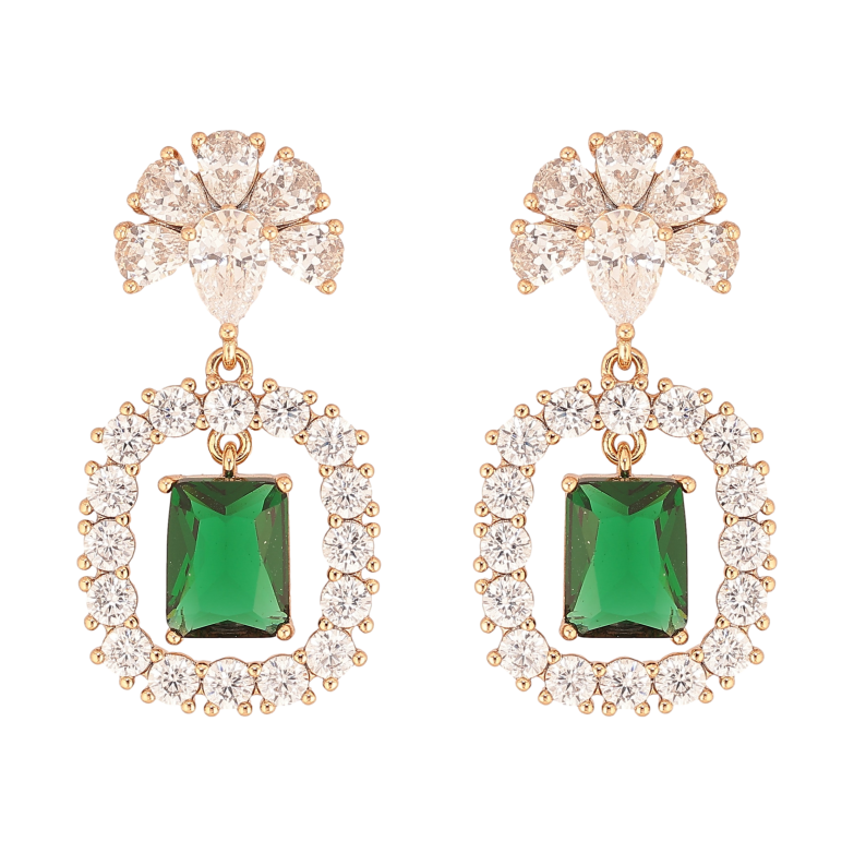 Сережки Xuping колір Позолота 18К пусети "Кристальні підвіски" фото №1