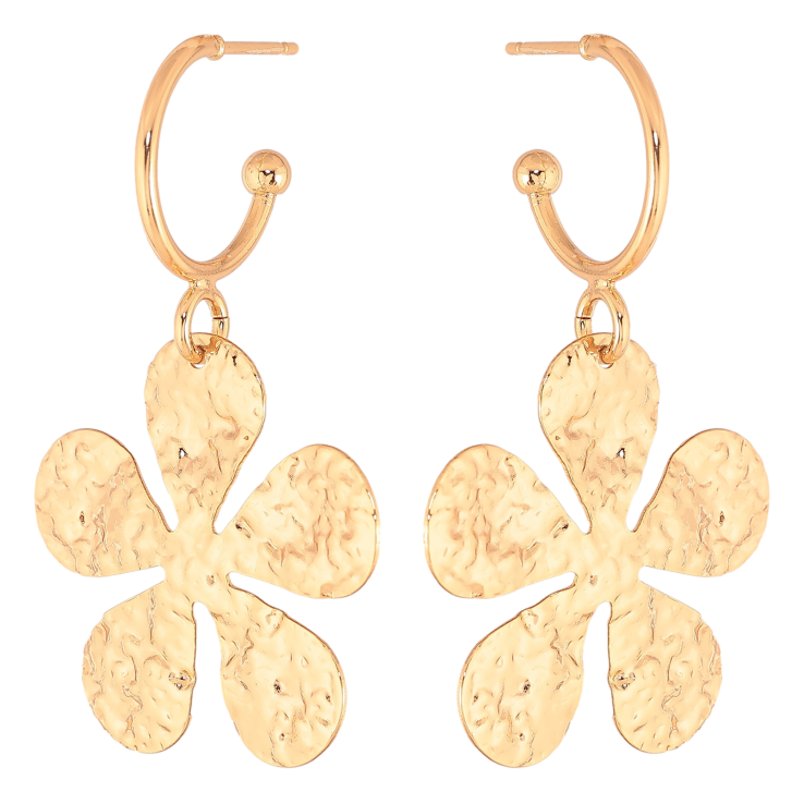 Серьги Xuping цвет Позолота 18К пусеты "Цветочные подвески" фото №18