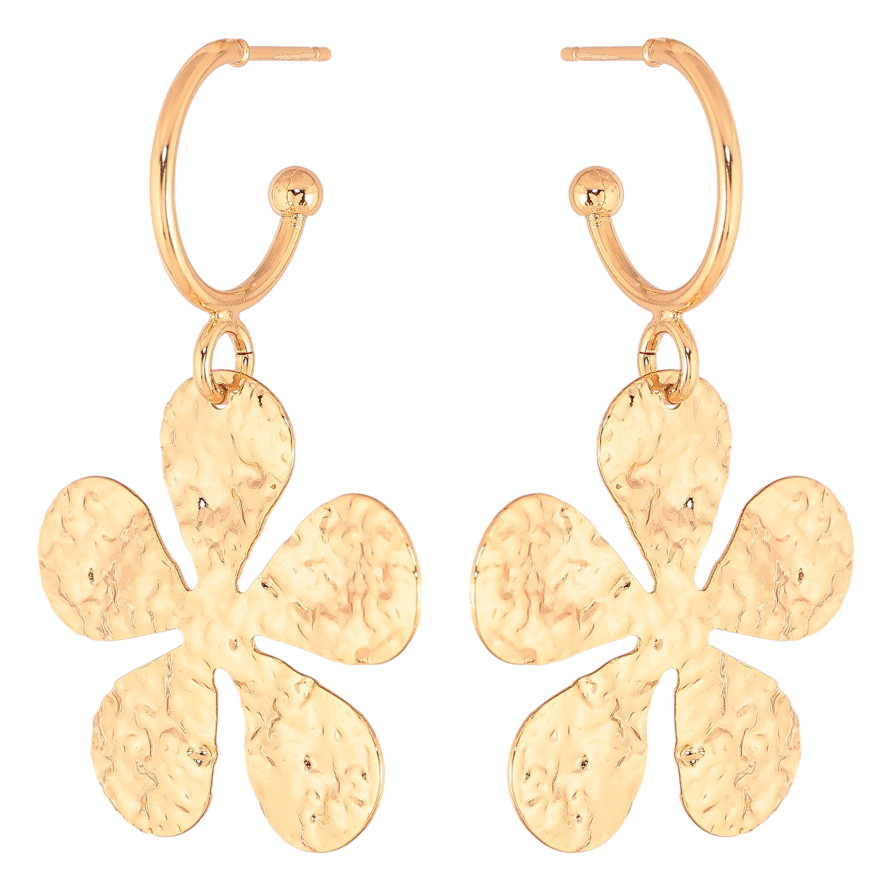 Серьги Xuping цвет Позолота 18К пусеты "Цветочные подвески" фото №1