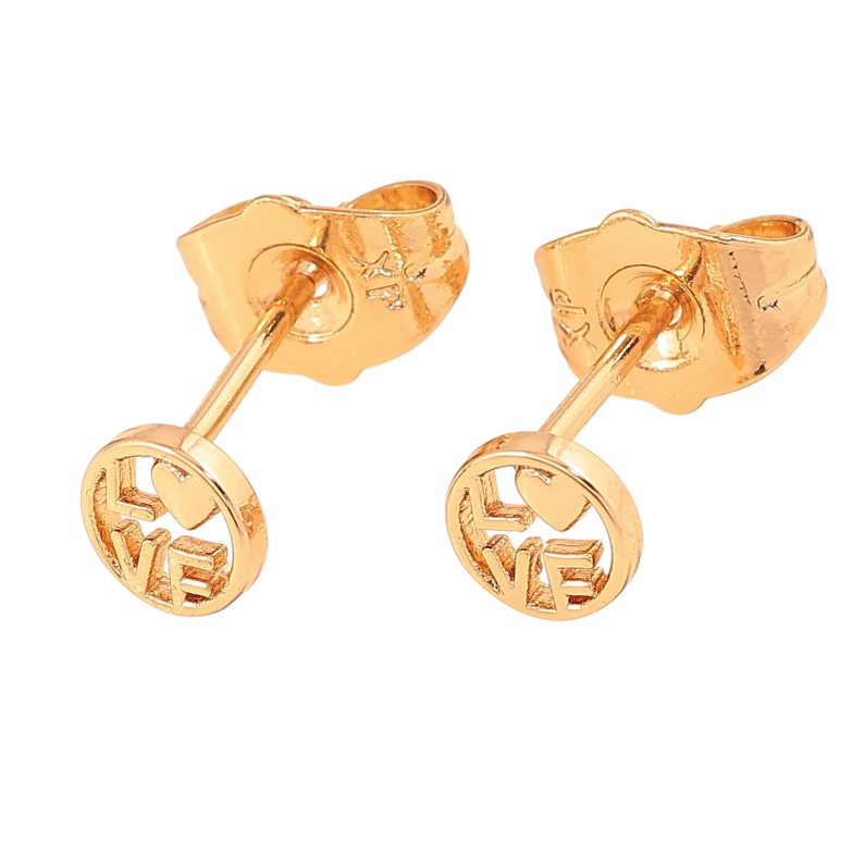 Сережки Xuping колір Позолота 18К пусети "Love" фото №1