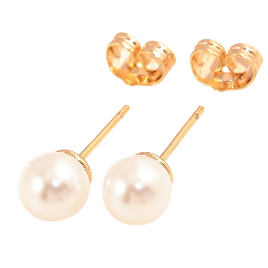 Сережки Xuping колір Позолота 18К пусети "Перлини" ø 7мм фото №1