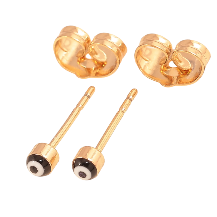 Серьги Xuping цвет Позолота 18К пусеты "Оберег "Глаз Фатимы" ø 3мм фото №12