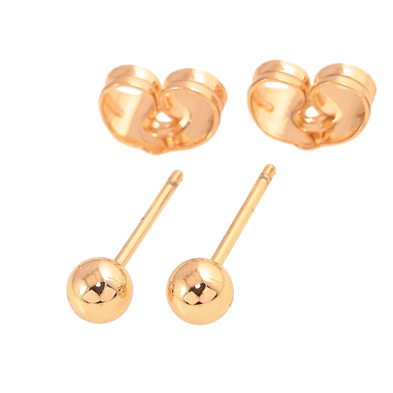 Серьги Xuping цвет Позолота 18К пусеты "Шарики" ø 4мм фото №7