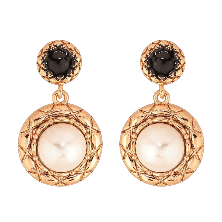 Серьги Xuping цвет Позолота 18К пусеты "Декоративные подвески с жемчужинами" фото №4