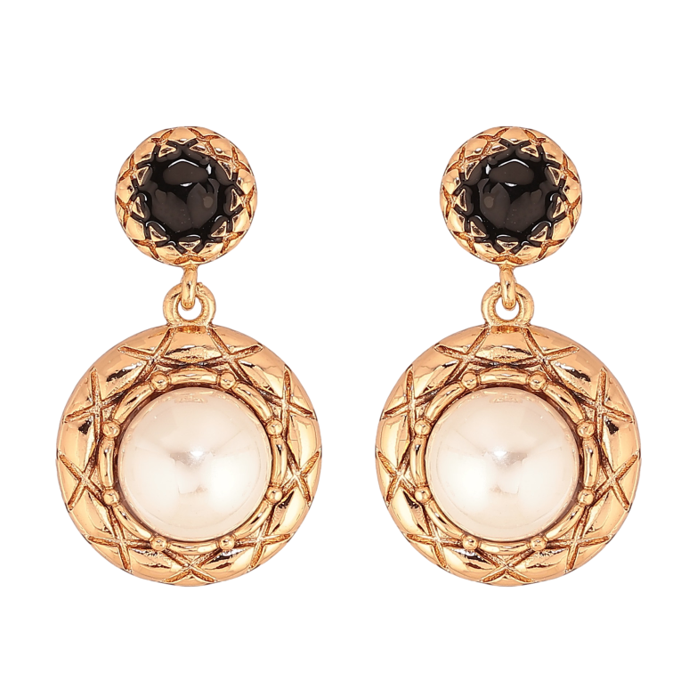 Сережки Xuping колір Позолота 18К пусети "Декоративні підвіски з перлинами" фото №1