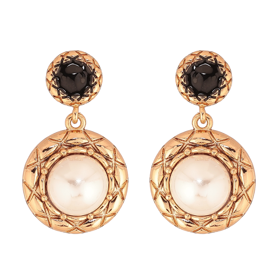 Серьги Xuping цвет Позолота 18К пусеты "Декоративные подвески с жемчужинами" фото №1
