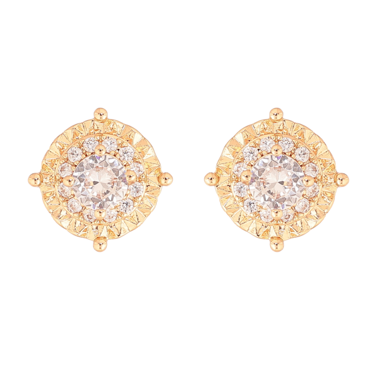 Сережки Xuping колір Позолота 18К пусети "Візерунок з кристалами" фото №19 Сережки Xuping колір Позолота 18К пусети "Візерунок з кристалами" фото №19