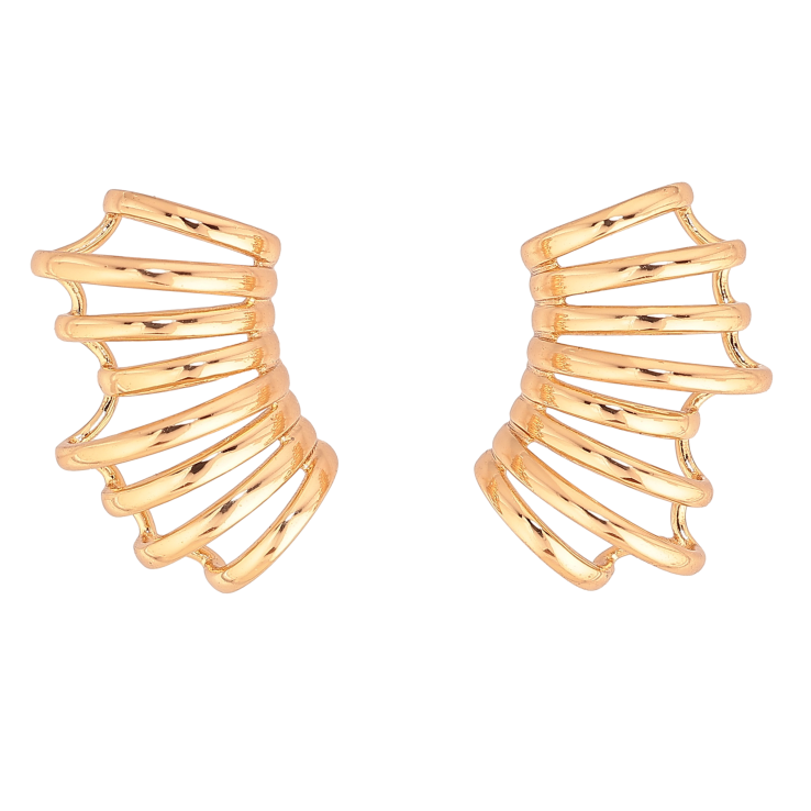 Серьги Xuping цвет Позолота 18К пусеты "Декоративный узор" фото №5