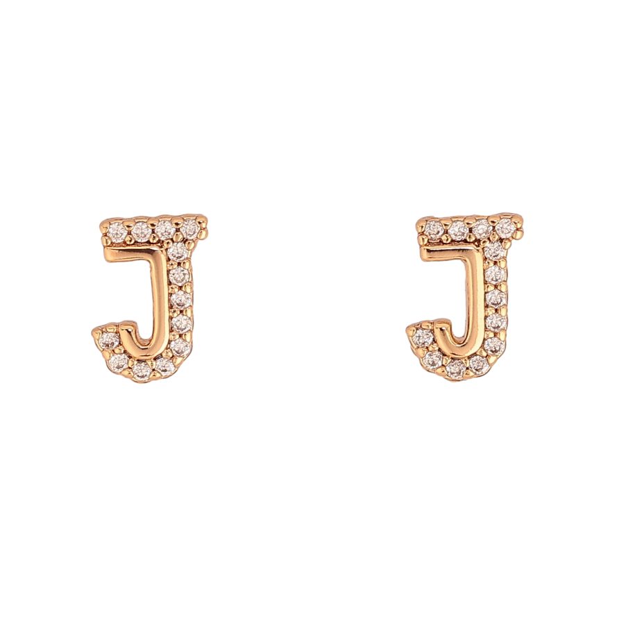 Сережки Xuping колір Позолота 18К пусети "Літера J" фото №1