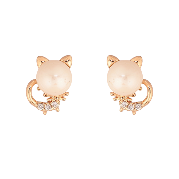 Сережки Xuping колір Позолота 18К пусети "Котики з перлинами" фото №23 Сережки Xuping колір Позолота 18К пусети "Котики з перлинами" фото №23