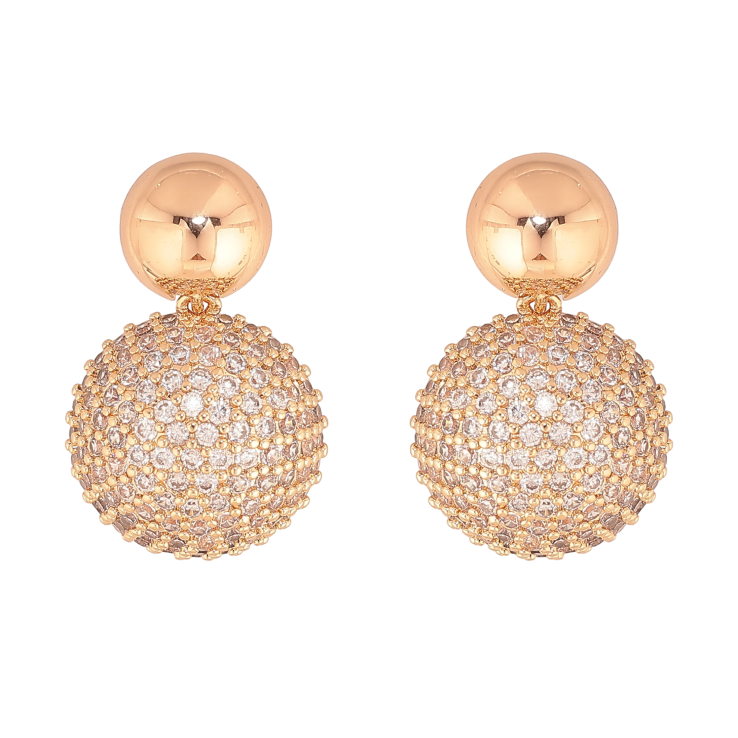 Серьги Xuping цвет Позолота 18К пусеты "Инкрустация кристаллами" фото №16