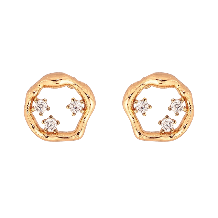 Серьги Xuping цвет Позолота 18К пусеты "Узор с кристаллами" фото №13 Серьги Xuping цвет Позолота 18К пусеты "Узор с кристаллами" фото №13
