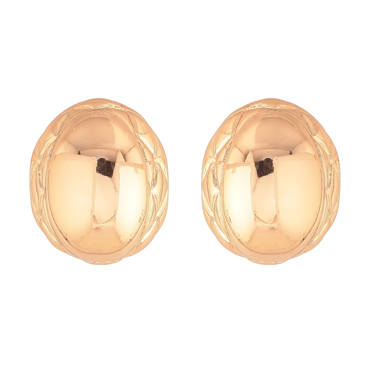 Серьги Xuping цвет Позолота 18К пусеты "Объемные овалы с узором" фото №24